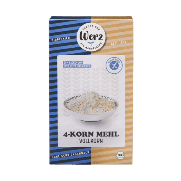 Glutenfreies Mehl - 4-Korn Mehl Vollkorn