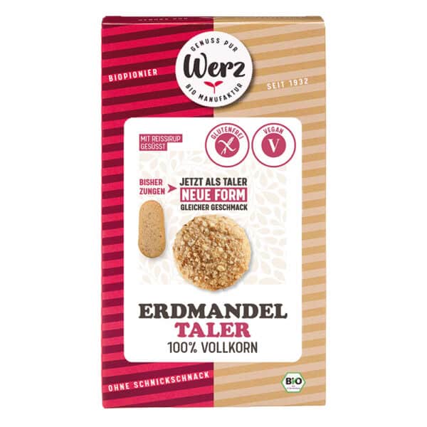 Erdmandel Taler, Reis Vollkornkekse - neue Form!